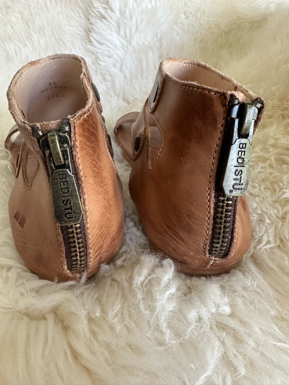 BED|STU Soto Leather Tan Rustic Gladiator Sandal - Picture 7 of 16